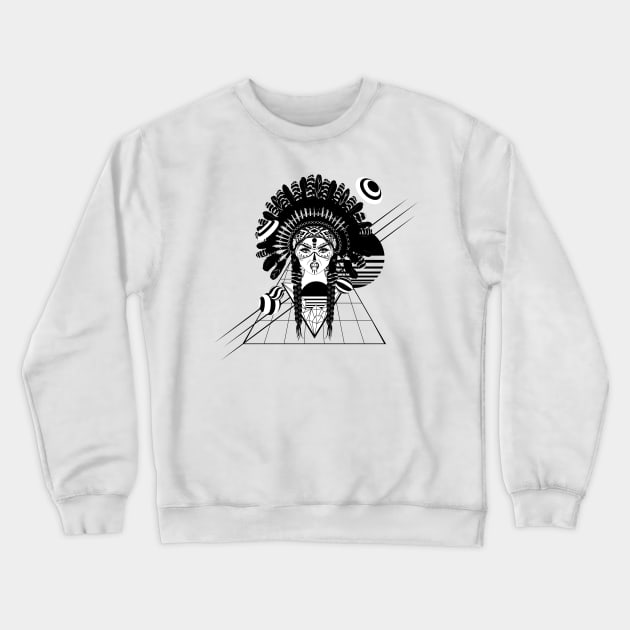 Angry indian female warrior Crewneck Sweatshirt by AnnArtshock